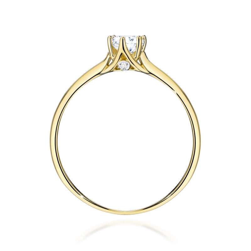 "Pierścionek W0499 z diamentem laboratoryjnym 0,25ct w żółtym zł