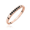 "Pierścionek W0619 Czarny Diament 0,12ct w różowym złocie - Daima