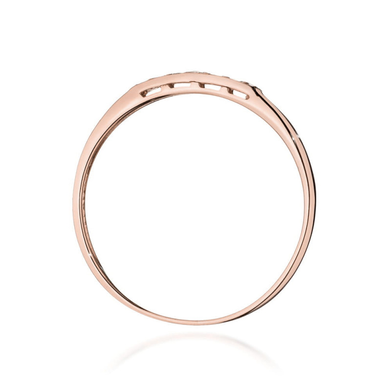 "Pierścionek W0619 Czarny Diament 0,12ct w różowym złocie - Daima