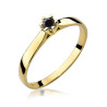 "Pierścionek W222 Czarny Diament 0,12ct w żółtym złocie - Daiman