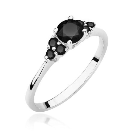 Pierścionek W451 Czarny Diament 0,50ct białe złoto | Daimana.pl - 