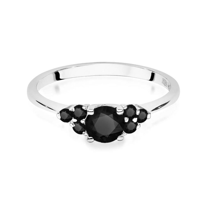 Pierścionek W451 Czarny Diament 0,50ct białe złoto | Daimana.pl - 