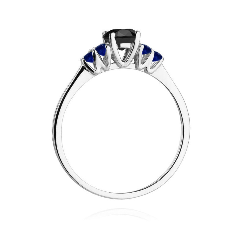"Pierścionek W451 Czarny Diament 0,50ct | Białe Złoto | Daimana.pl