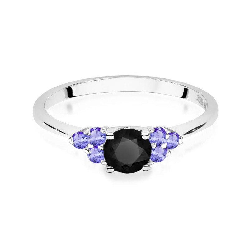 "Pierścionek W451 Czarny Diament 0,50ct | Białe Złoto | Daimana.pl