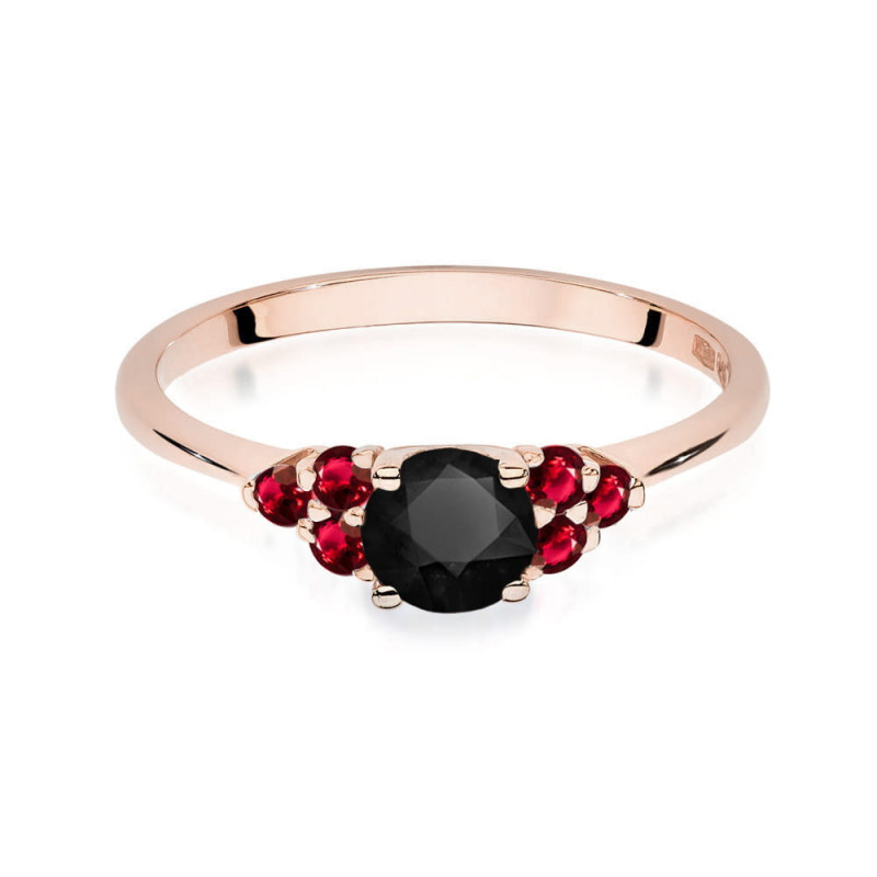 Pierścionek W451 Czarny Diament 0,50ct w różowym złocie - Daimana