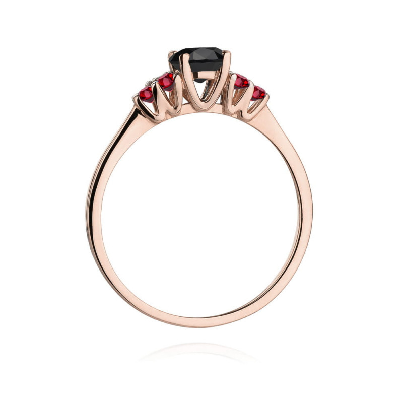 Pierścionek W451 Czarny Diament 0,50ct w różowym złocie - Daimana