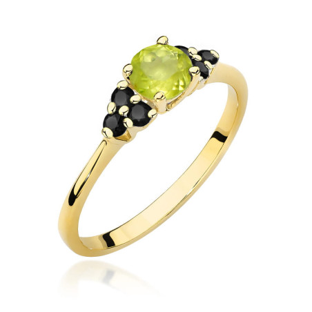 "Pierścionek W451 Oliwin 0,60ct - elegancki pierścionek z oliwinem 