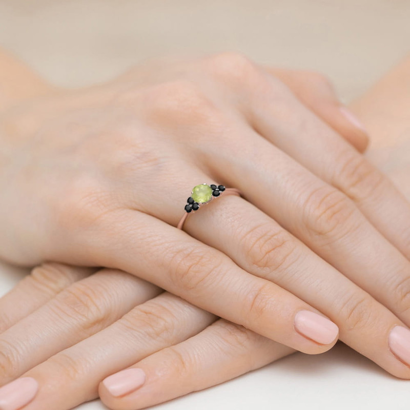 Pierścionek W451 2 Oliwin 0,60ct różowe złoto
