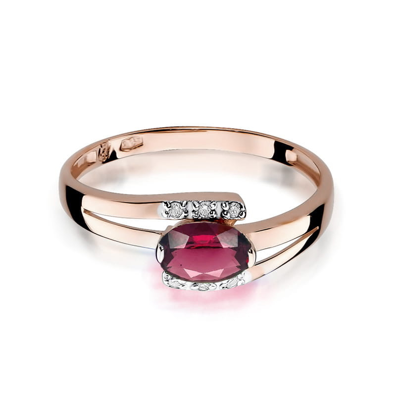 Pierścionek W119 Rodolit 0,50ct różowe złoto