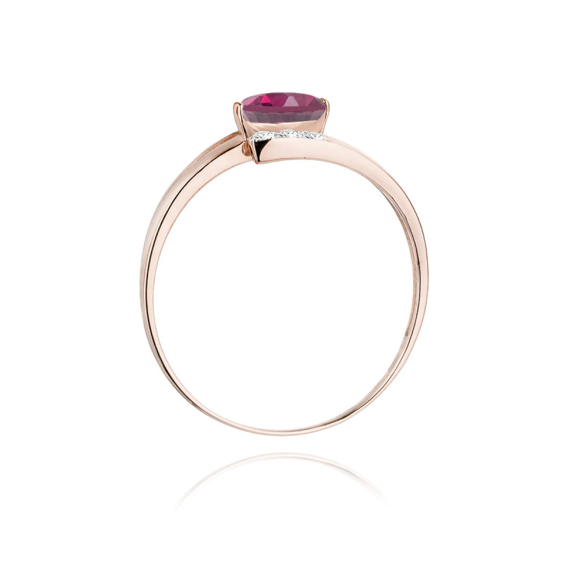 Pierścionek W119 Rodolit 0,50ct różowe złoto
