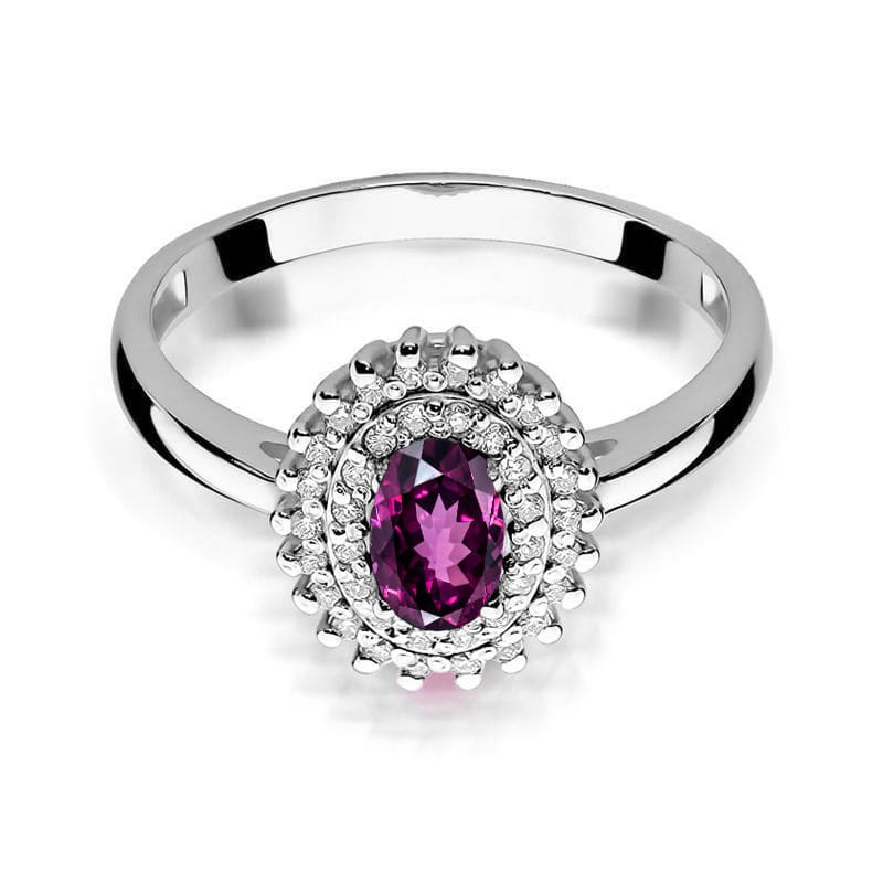Pierścionek W303 Rodolit 0,50ct białe złoto