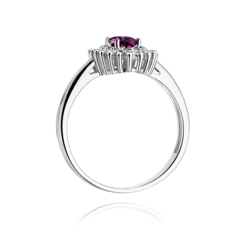 Pierścionek W303 Rodolit 0,50ct białe złoto