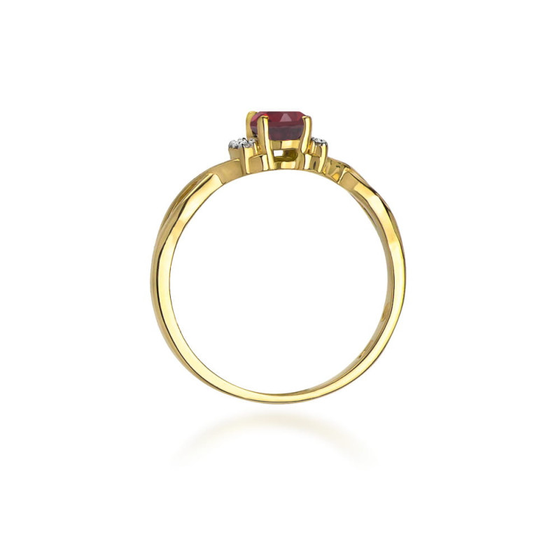 "Pierścionek W019 Rodolit 0,50ct żółte złoto | Daimana.pl - Najw