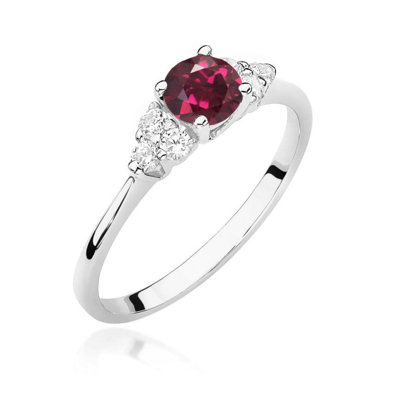 Pierścionek W451 1 Rodolit 0,60ct białe złoto