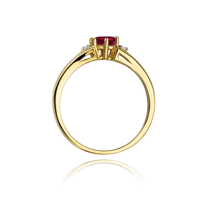 "Pierścionek W076 Rodolit 0,60ct żółte złoto | Daimana.pl - Najw