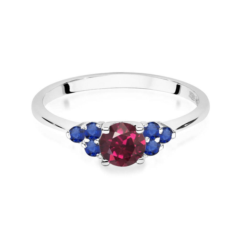 Pierścionek W451 3 Rodolit 0,60ct białe złoto