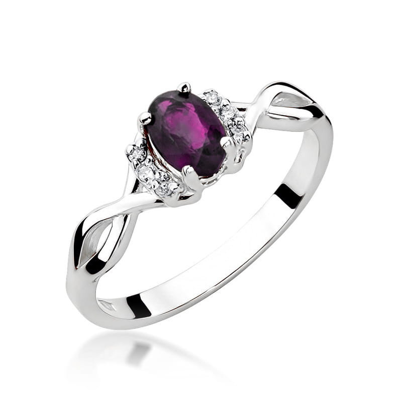 Pierścionek W019 Rodolit 0,50ct białe złoto