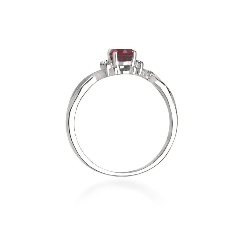 Pierścionek W019 Rodolit 0,50ct białe złoto
