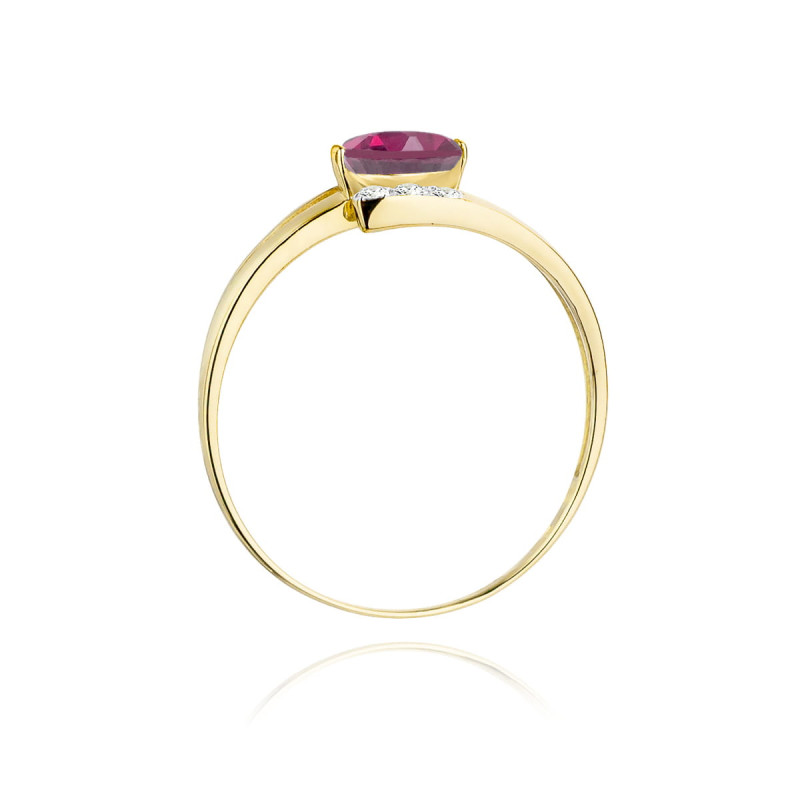 "Pierścionek W119 Rodolit 0,50ct żółte złoto - Daimana.pl: Najwy