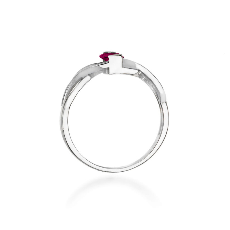 Pierścionek W028 Rodolit 0,50ct białe złoto
