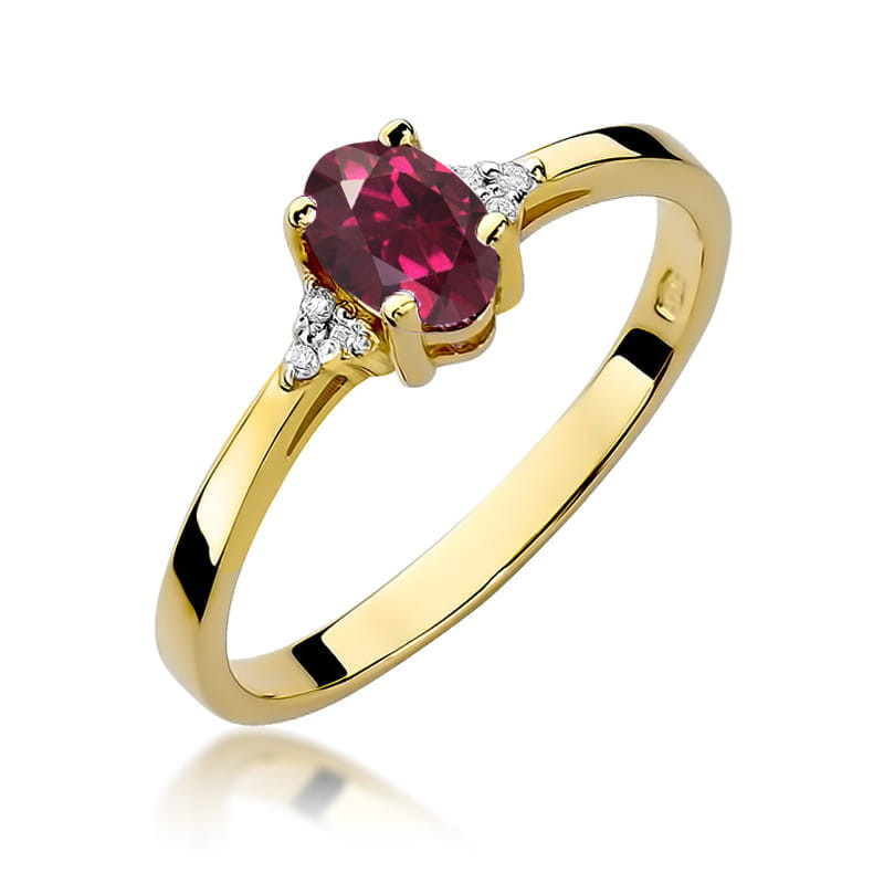 "Pierścionek W301 Rodolit 0,50ct żółte złoto - Daimana.pl: Najwy