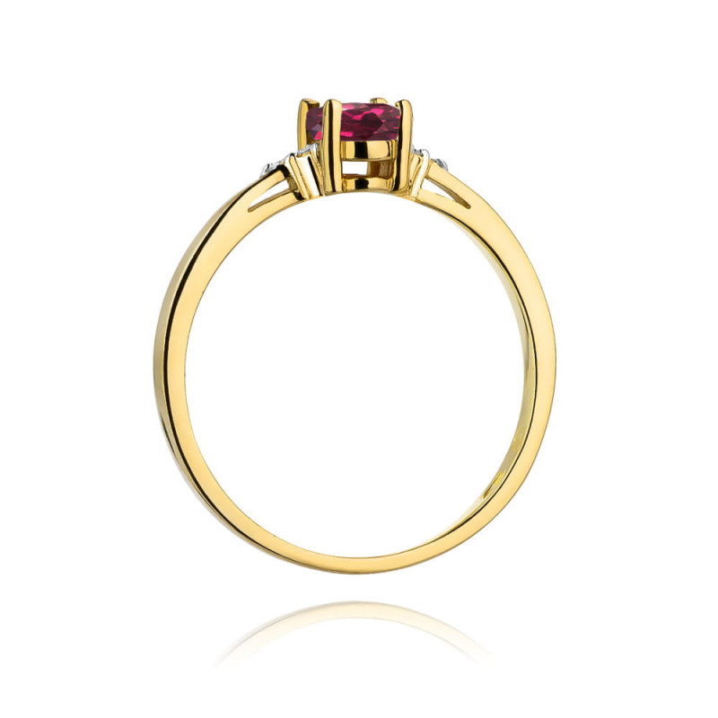 "Pierścionek W301 Rodolit 0,50ct żółte złoto - Daimana.pl: Najwy
