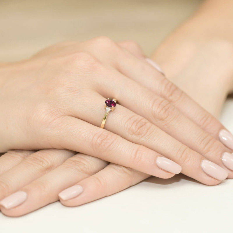 "Pierścionek W301 Rodolit 0,50ct żółte złoto - Daimana.pl: Najwy