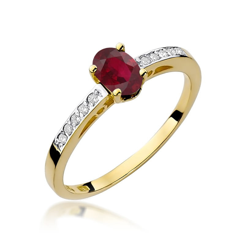 "Pierścionek W067 Rodolit 0,50ct żółte złoto - Daimana.pl: Najwy