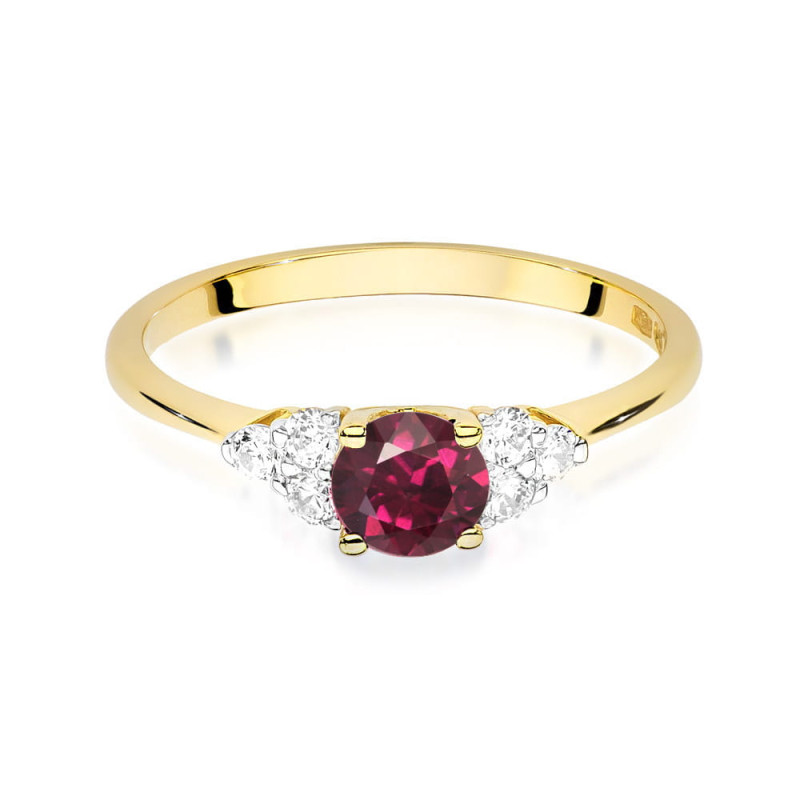 "Pierścionek W451 Rodolit 0,60ct - Żółte Złoto | Daimana.pl"