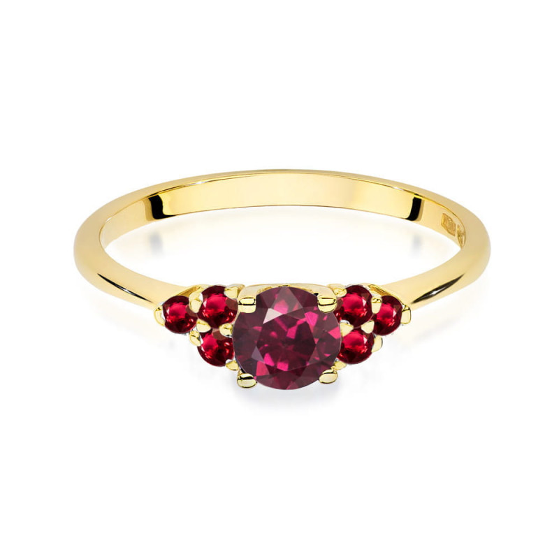 "Pierścionek W451 Rodolit 0,60ct żółte złoto - Luksusowy pierśc