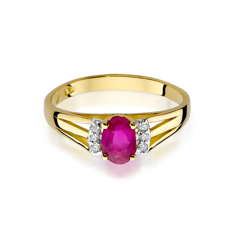 "Pierścionek W005 Rubin 0,60ct żółte złoto - Daimana.pl"