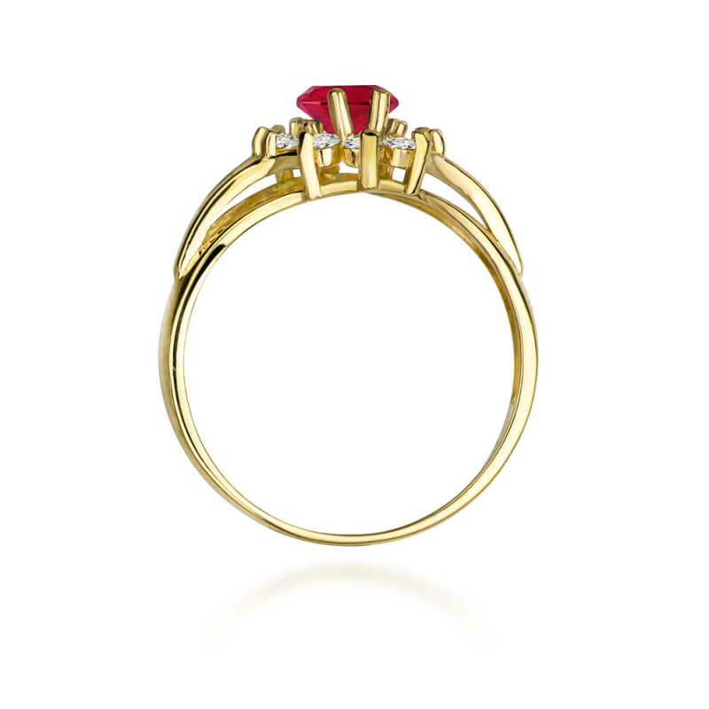"Pierścionek W037 Rubin 1,00ct Żółte Złoto - Luksusowy pierście