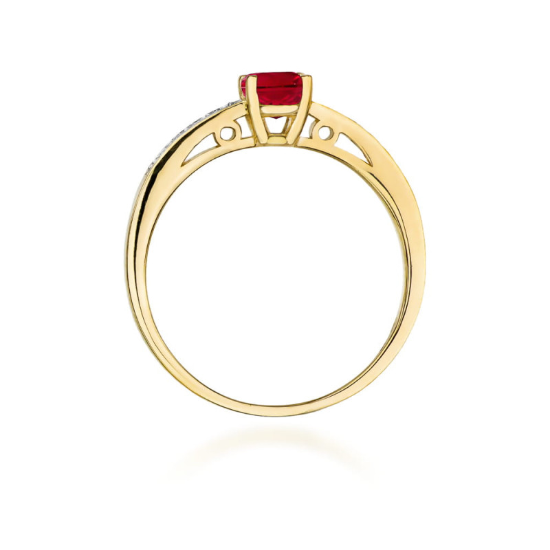"Pierścionek W066 Rubin 0,60ct żółte złoto - Najwyższej jakośc