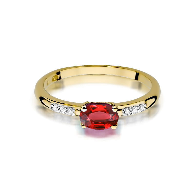 "Pierścionek W077 Rubin 0,60ct żółte złoto - Daimana.pl: Ekskluz