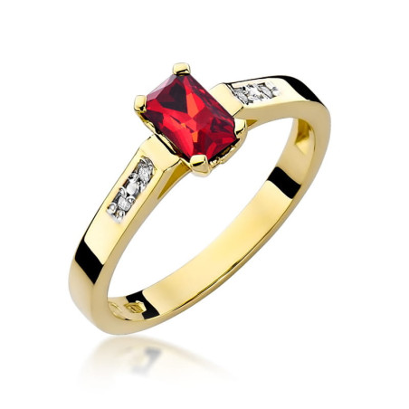 "Pierścionek W078 Rubin 0,80ct Żółte Złoto - Najwyższej Jakośc