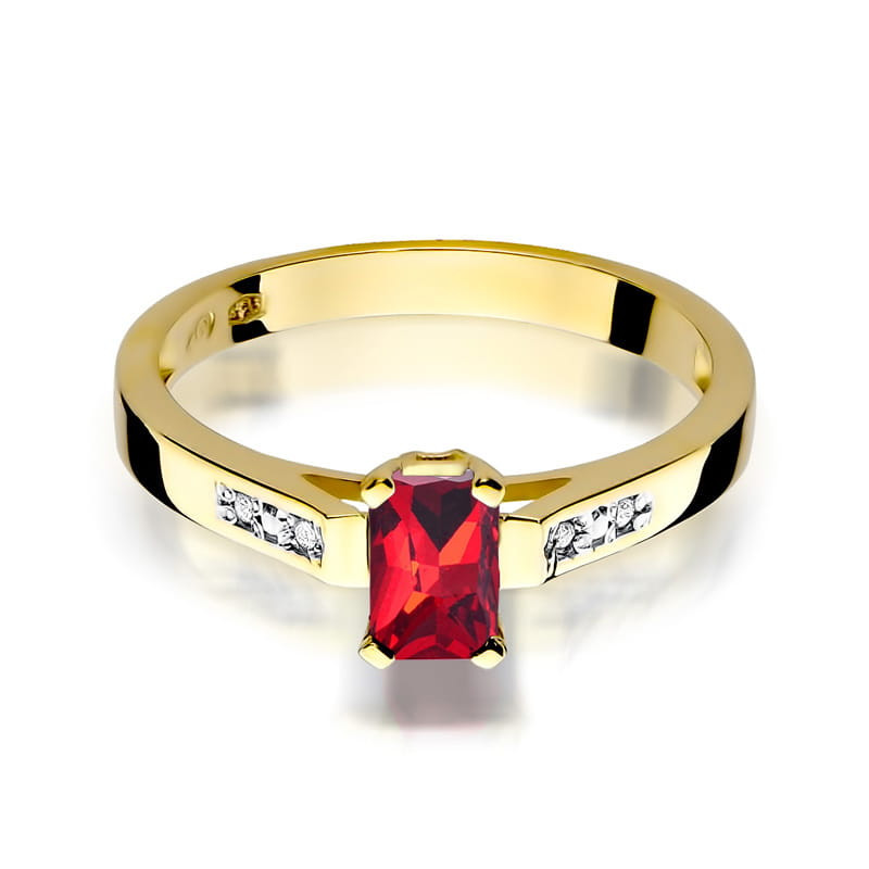 "Pierścionek W078 Rubin 0,80ct Żółte Złoto - Najwyższej Jakośc