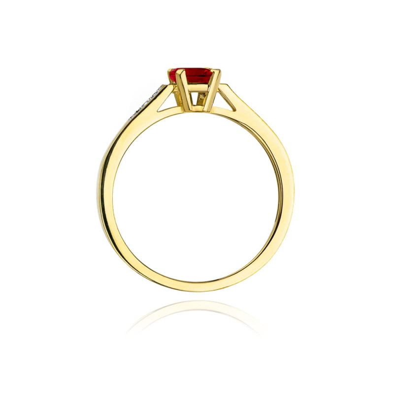 "Pierścionek W078 Rubin 0,80ct Żółte Złoto - Najwyższej Jakośc