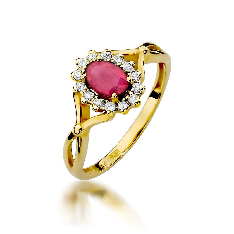 "Pierścionek W182 Rubin 0,60ct Żółte Złoto - Najwyższej Jakośc
