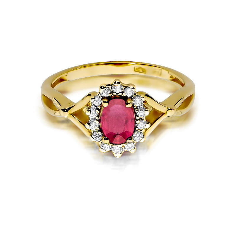 "Pierścionek W182 Rubin 0,60ct Żółte Złoto - Najwyższej Jakośc