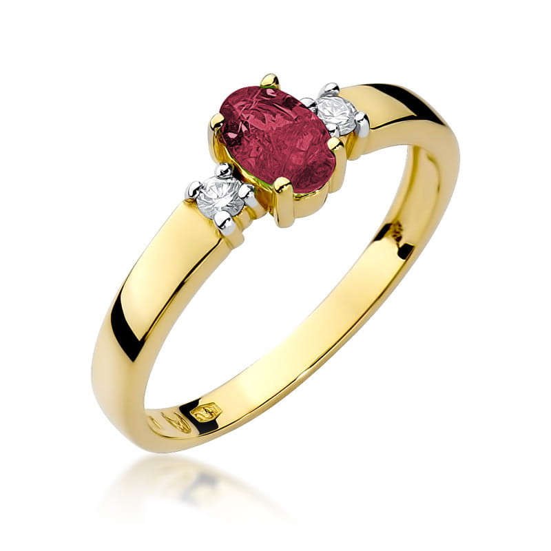 "Pierścionek W264 Rubin 0,60ct żółte złoto - Daimana.pl"