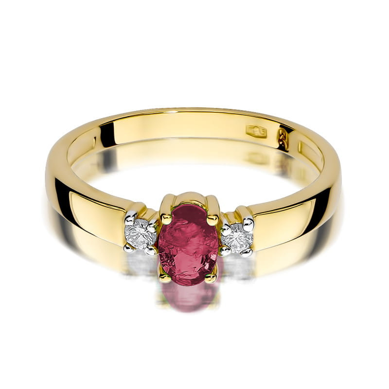 "Pierścionek W264 Rubin 0,60ct żółte złoto - Daimana.pl"
