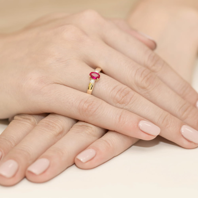 "Pierścionek W264 Rubin 0,60ct żółte złoto - Daimana.pl"
