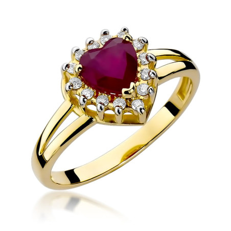 Pierścionek W310 Rubin 1,10ct żółte złoto