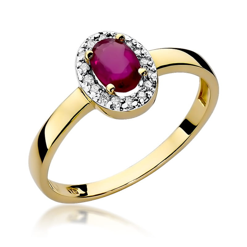 Pierścionek W330 Rubin 0,60ct żółte złoto