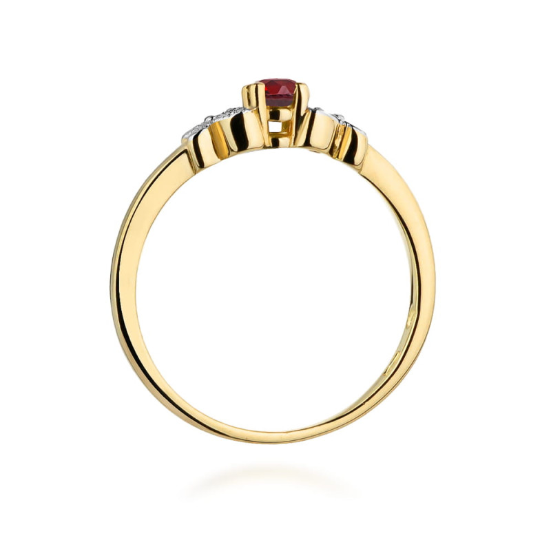 Pierścionek W414 Rubin 0,15ct żółte złoto