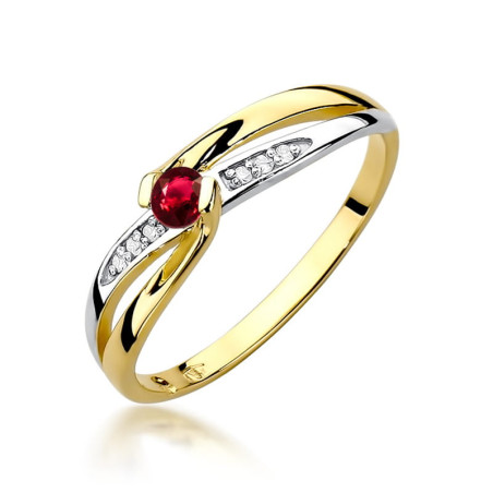 Pierścionek W415 Rubin 0,15ct żółte złoto