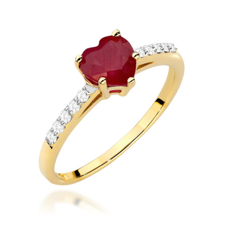 "Pierścionek W486 Rubin 1,10ct żółte złoto - luksusowy dodatek o