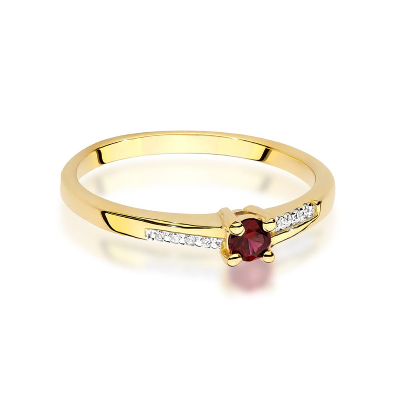 Pierścionek W0258 Rubin 0,15ct żółte złoto