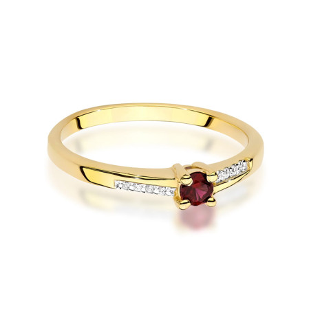 Pierścionek W0258 Rubin 0,15ct żółte złoto