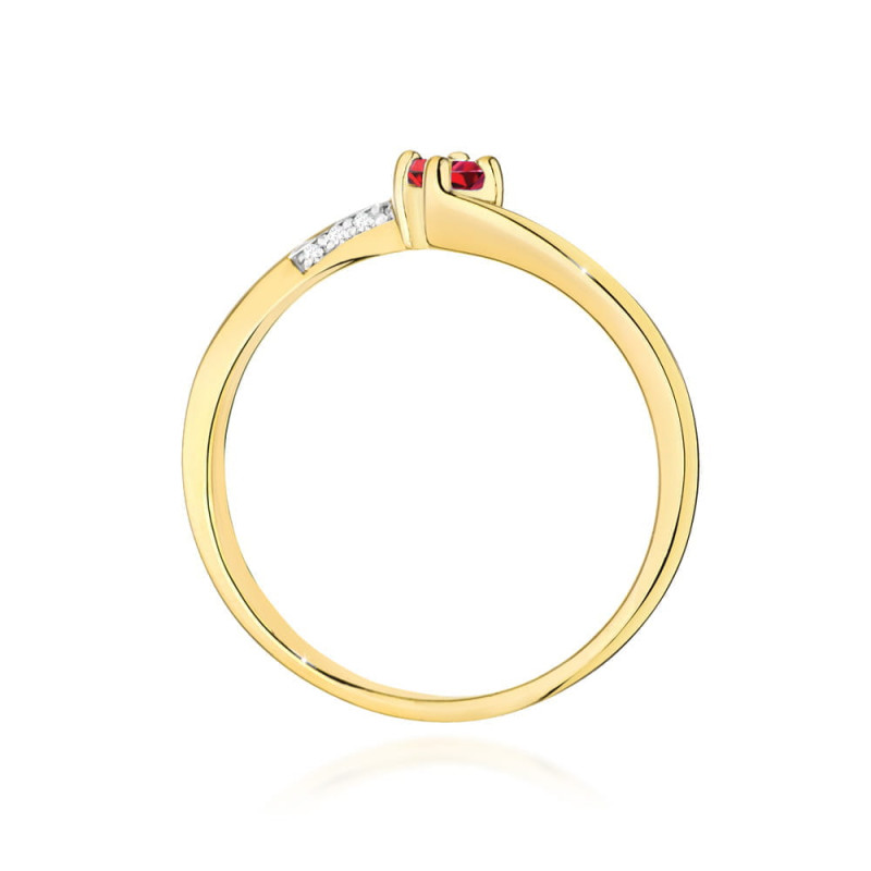 Pierścionek W0262 Rubin 0,15ct żółte złoto